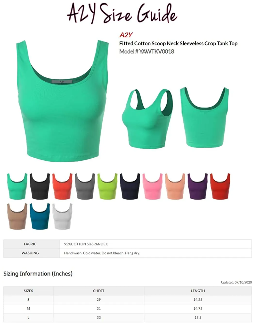 A2Y Women's Fitted Scoop Neck Sleeveless Crop Tank Top