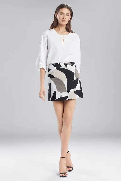 Abstract Printed Jacquard Mini Skirt