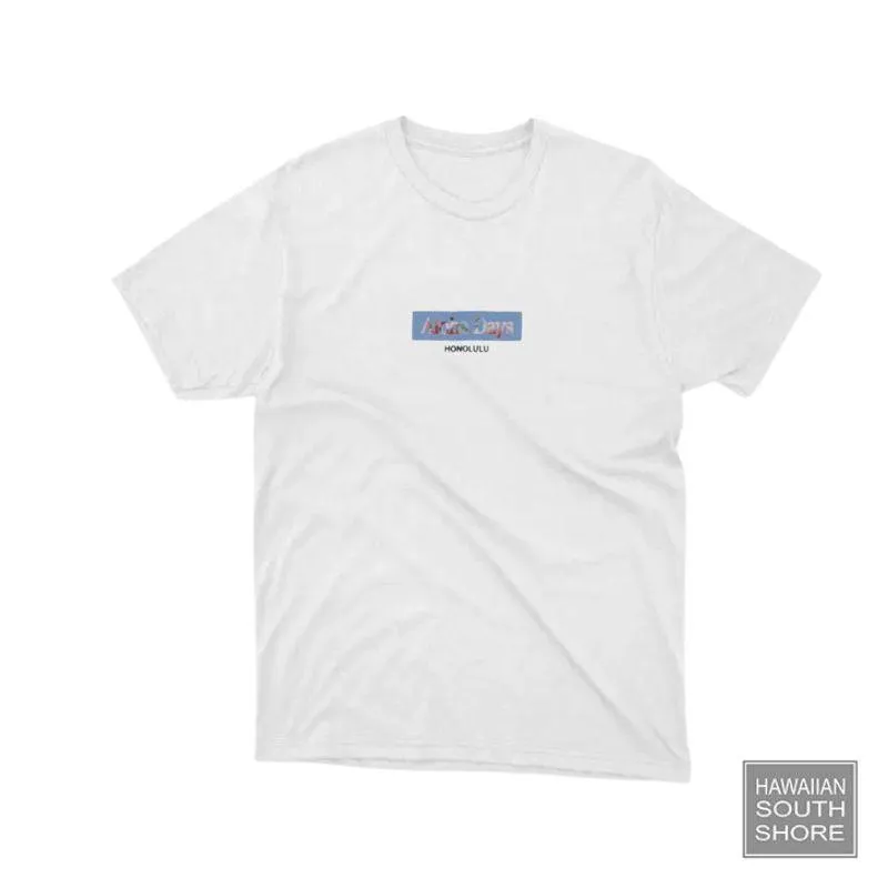 Aloha Days T-Shirt Box Logo LTD. Small-Large White Blue