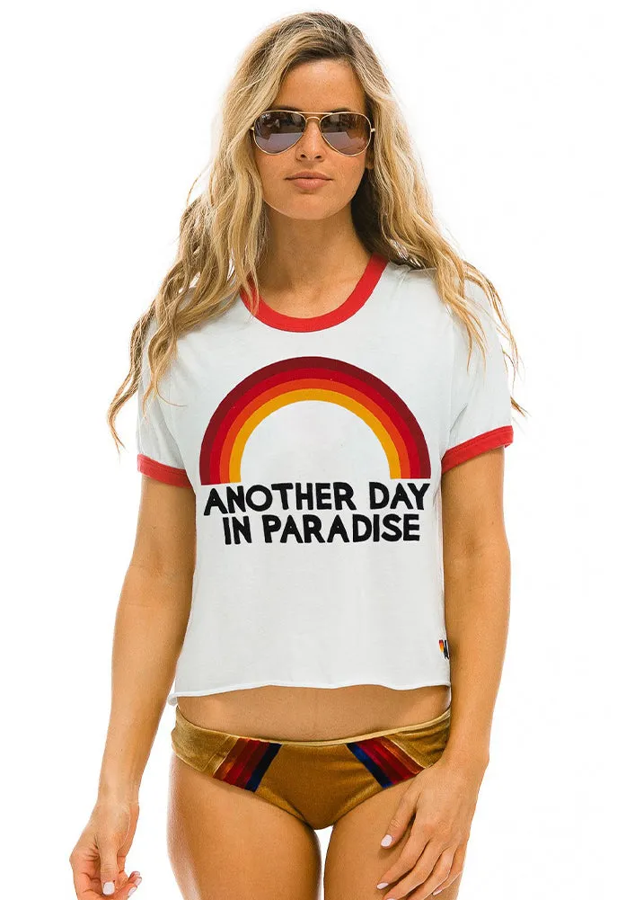 Aviator Nation Paradise Rainbow Boyfriend Ringer Tee