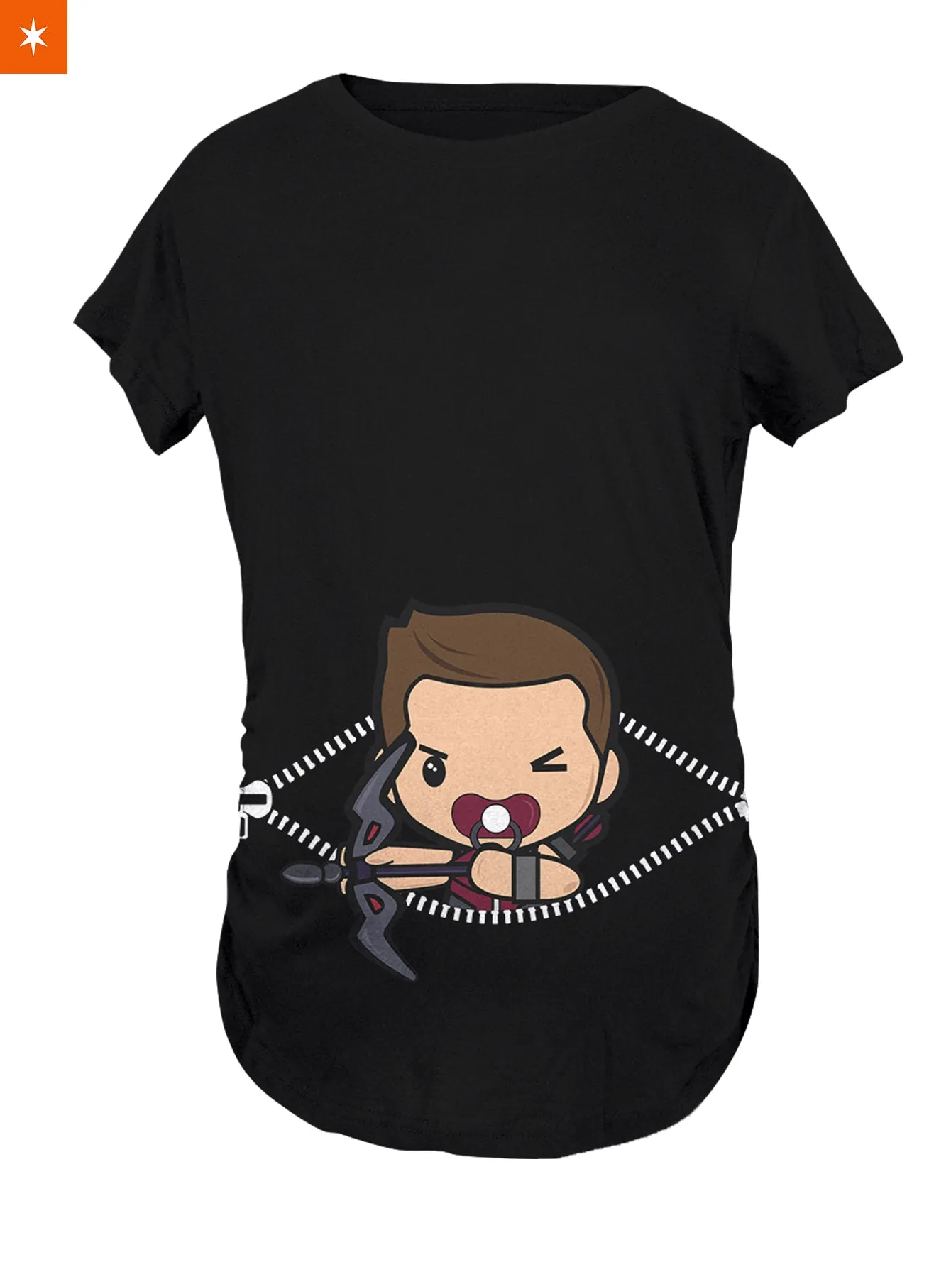 Baby Hawkeye Peeking Maternity T-Shirt