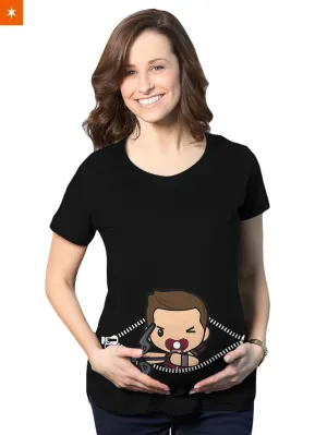 Baby Hawkeye Peeking Maternity T-Shirt