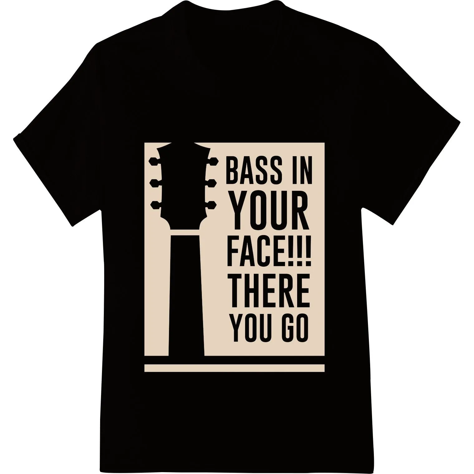 Bass in Your Face!!! Edgy DTF Print Heat Transfer