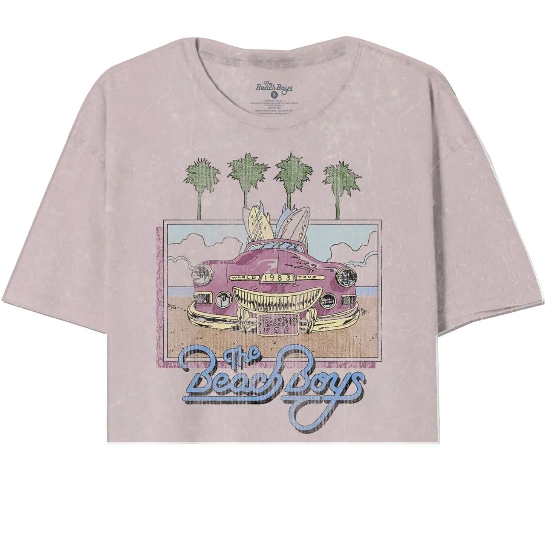 Beach Boys Pink Beach Car Oversize Crop