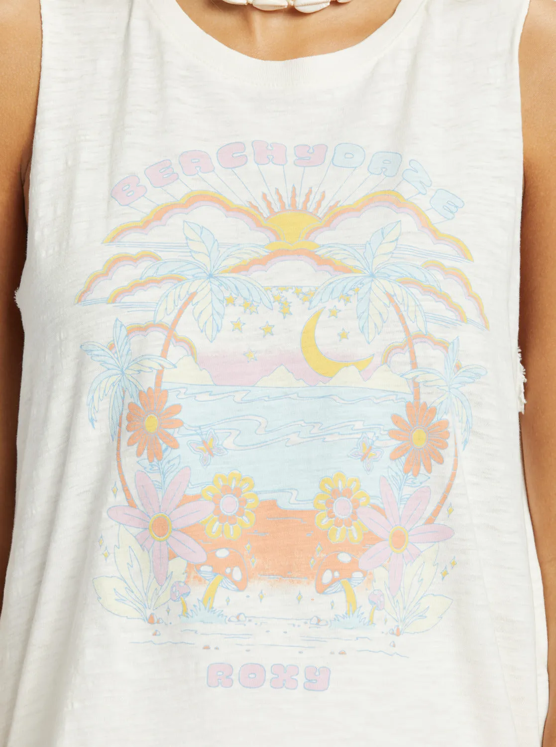 Beachy Days Muscle Tank - Snow White