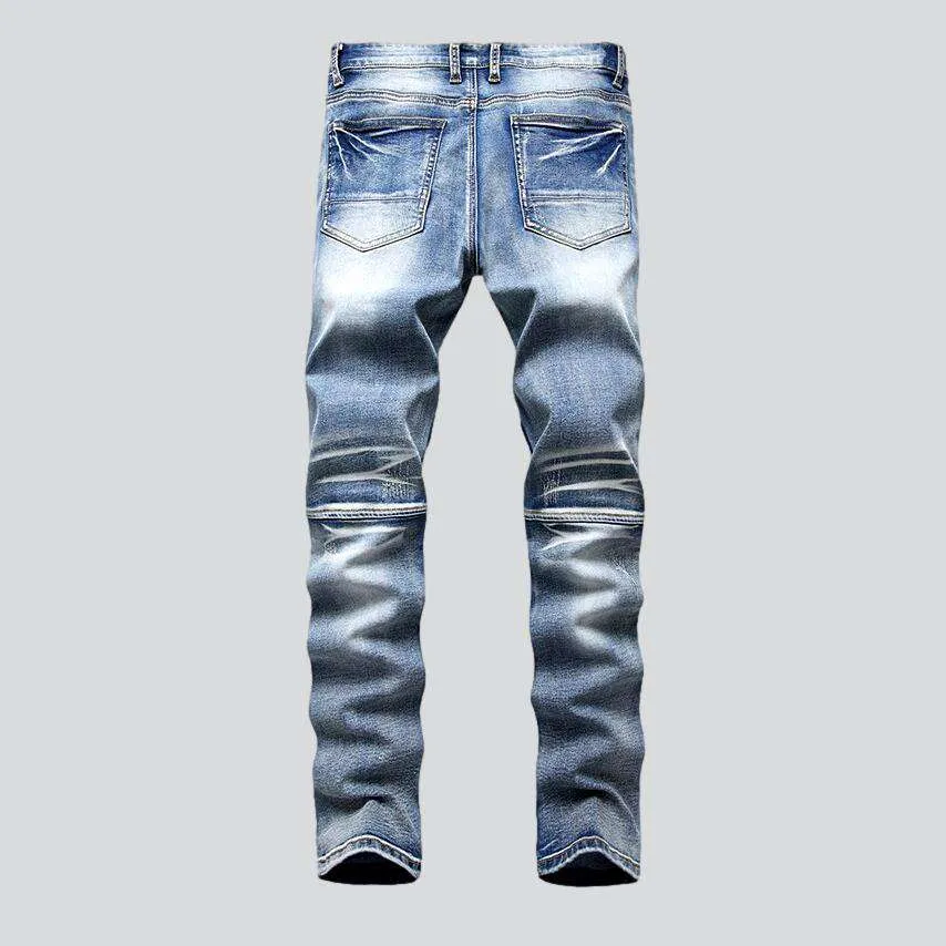 Biker jeans with side zippers