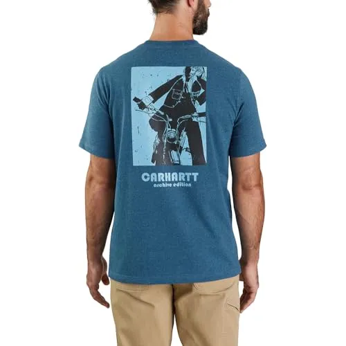 Carhartt 106147 Men's Relaxed Fit Heavyweight Short-Sleeve Pocket Motorcycle Graphic T-Shirt