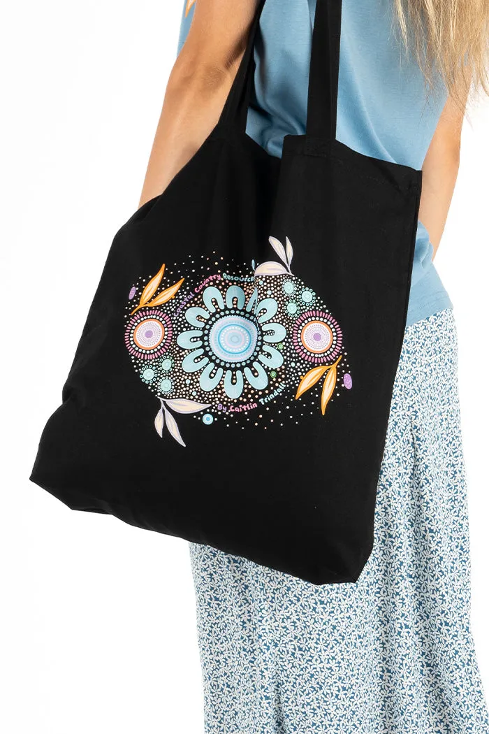 Coastal Country Resources Black Long Handle Cotton Tote Bag