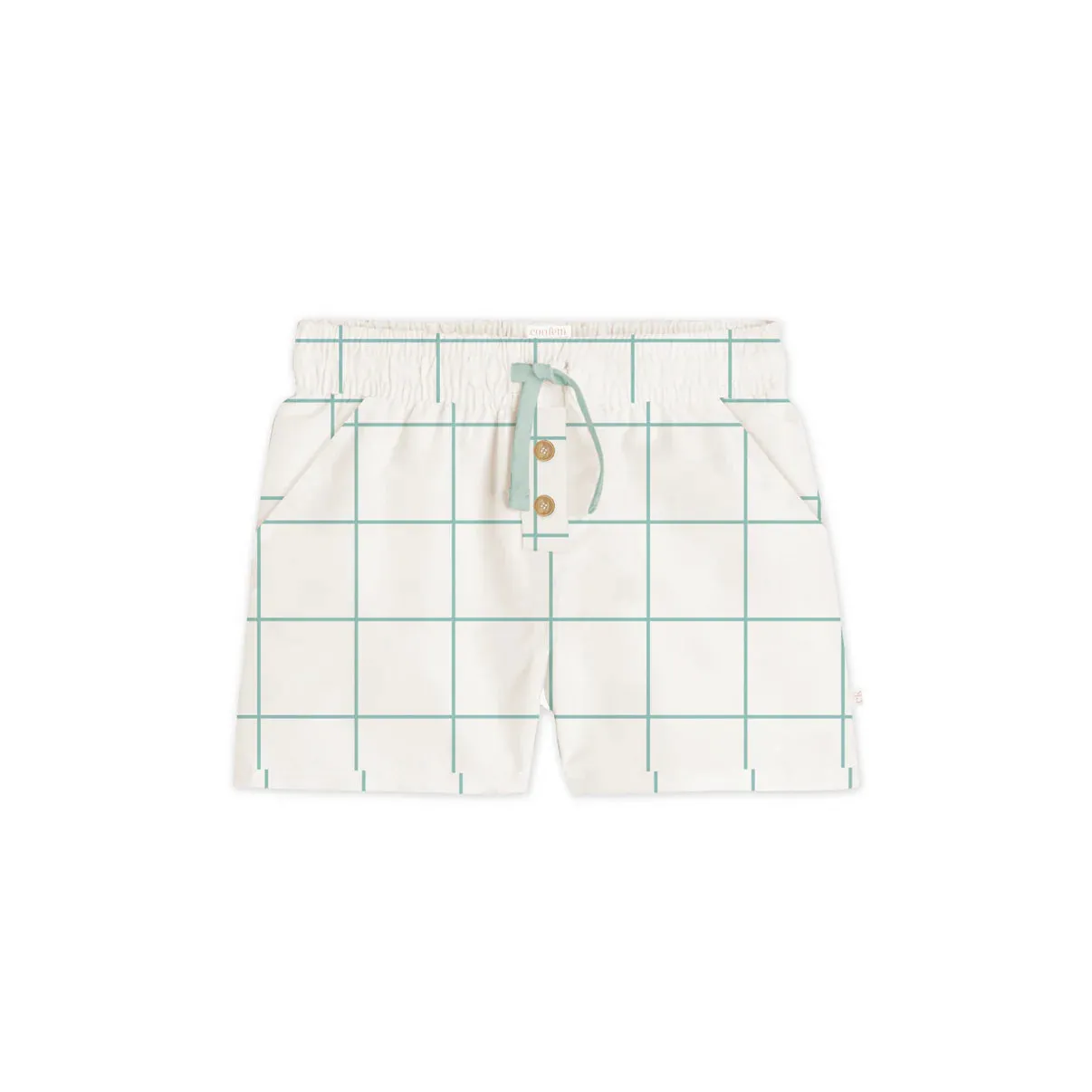 CONFETTI KIDZ COMFY SHORTS - SAGE GRID