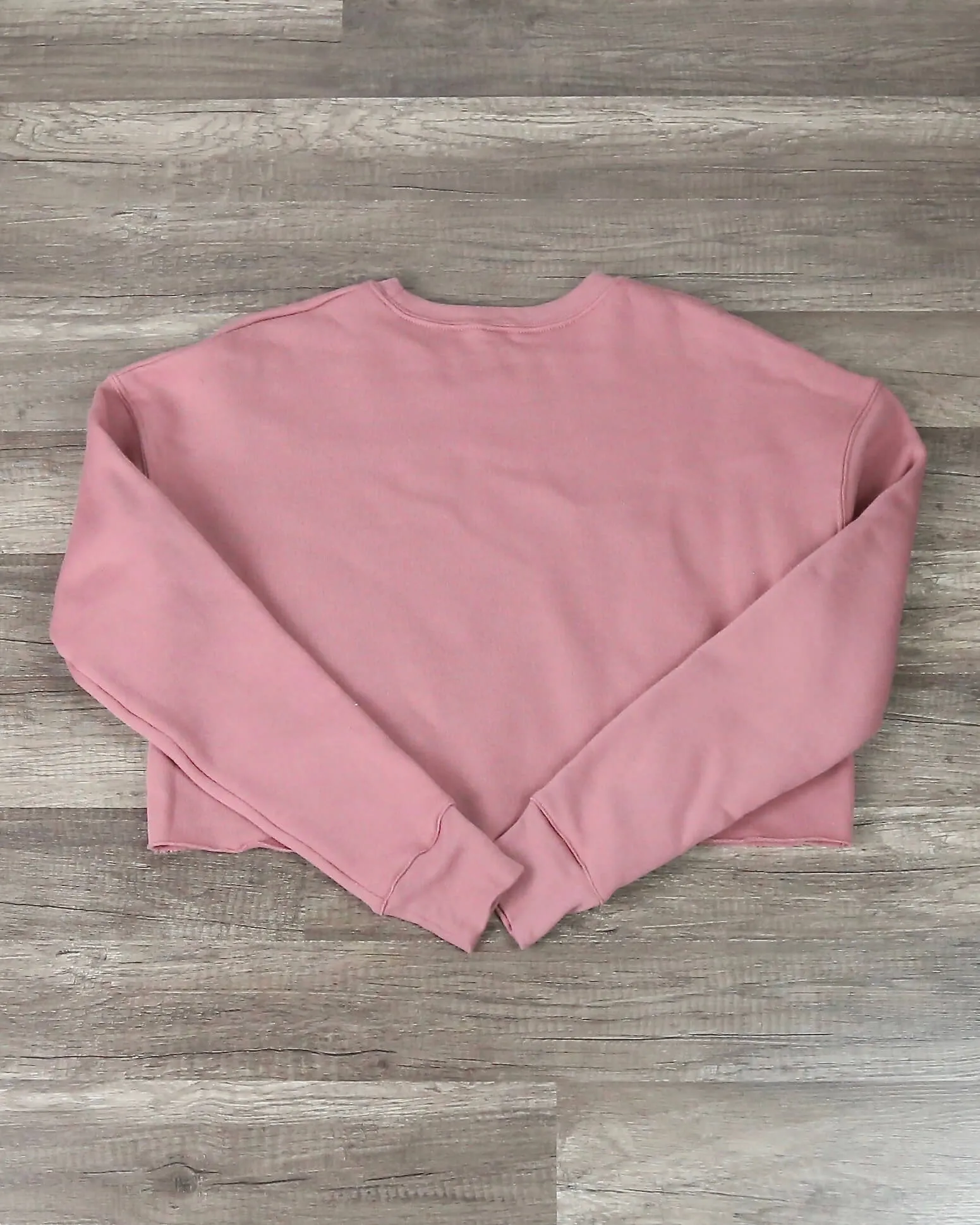 Distracted - Women's Cropped Crew Fleece Sweater in Mauve