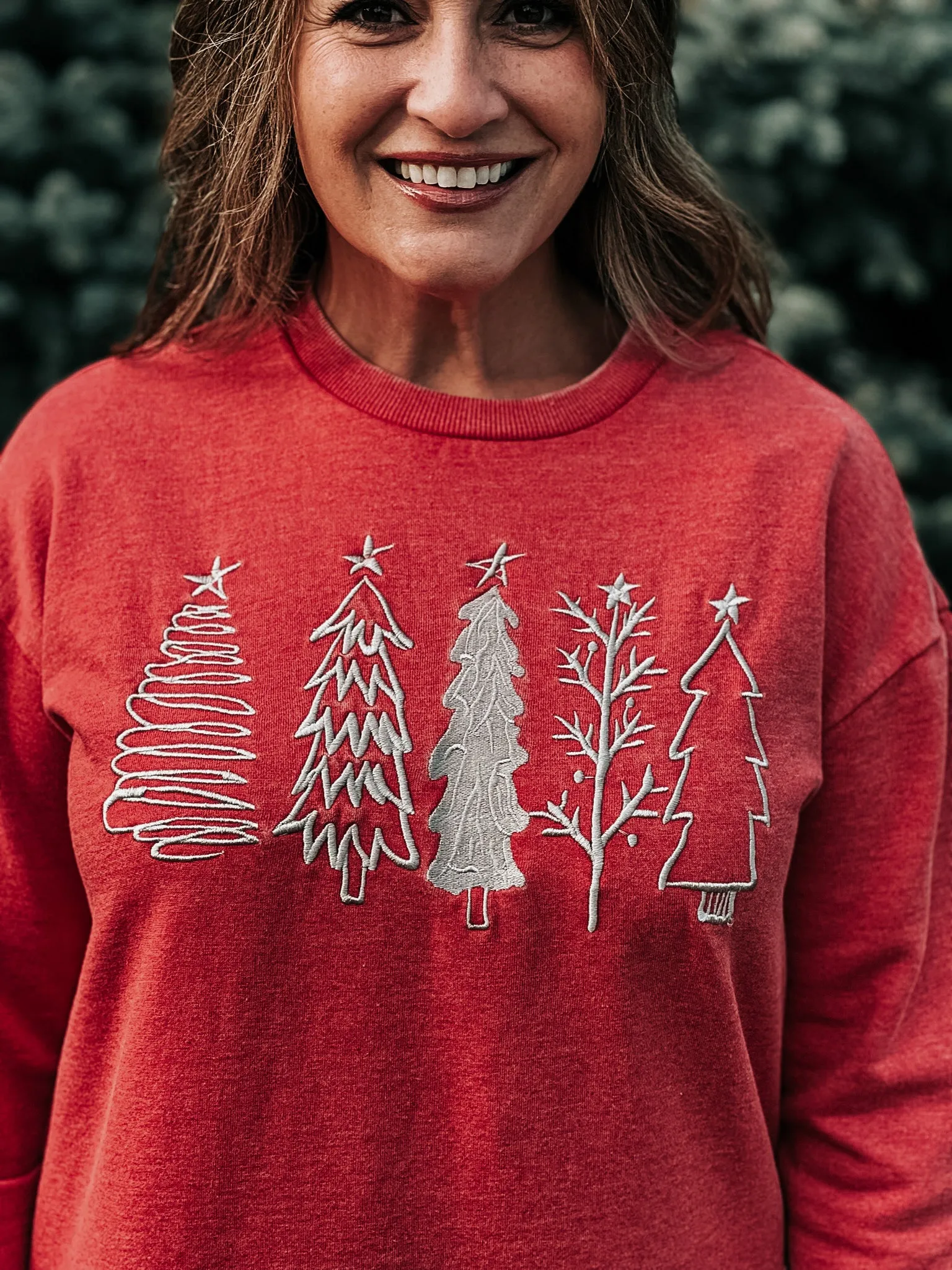 Embroidered Trees Sweatshirt