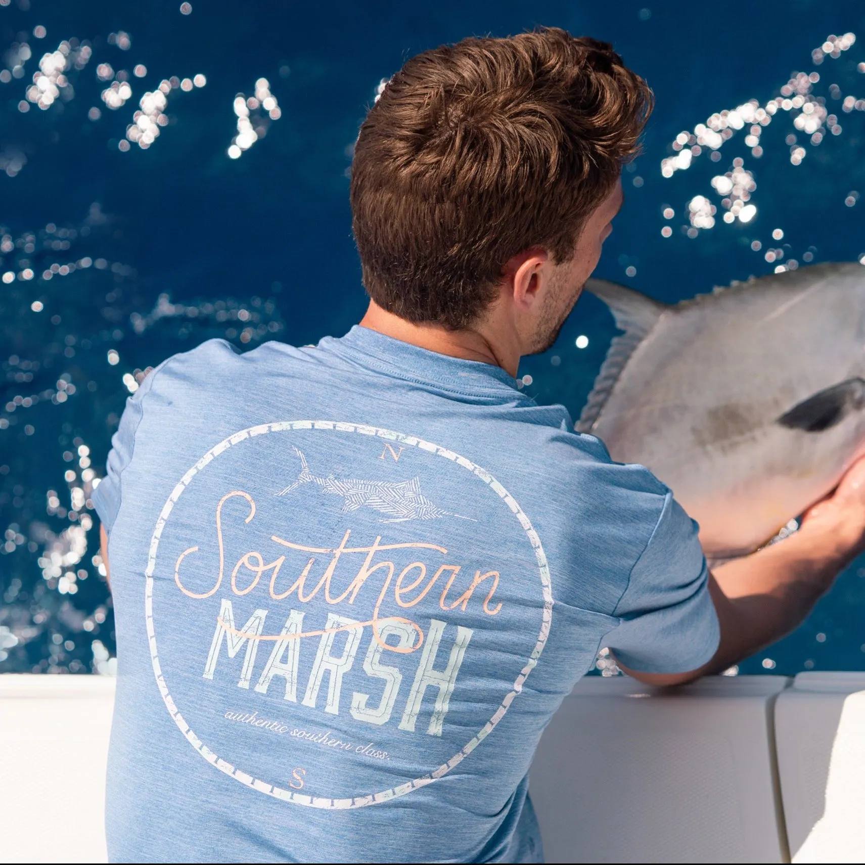 FieldTec™ Heathered Performance Tee - Marlin Time