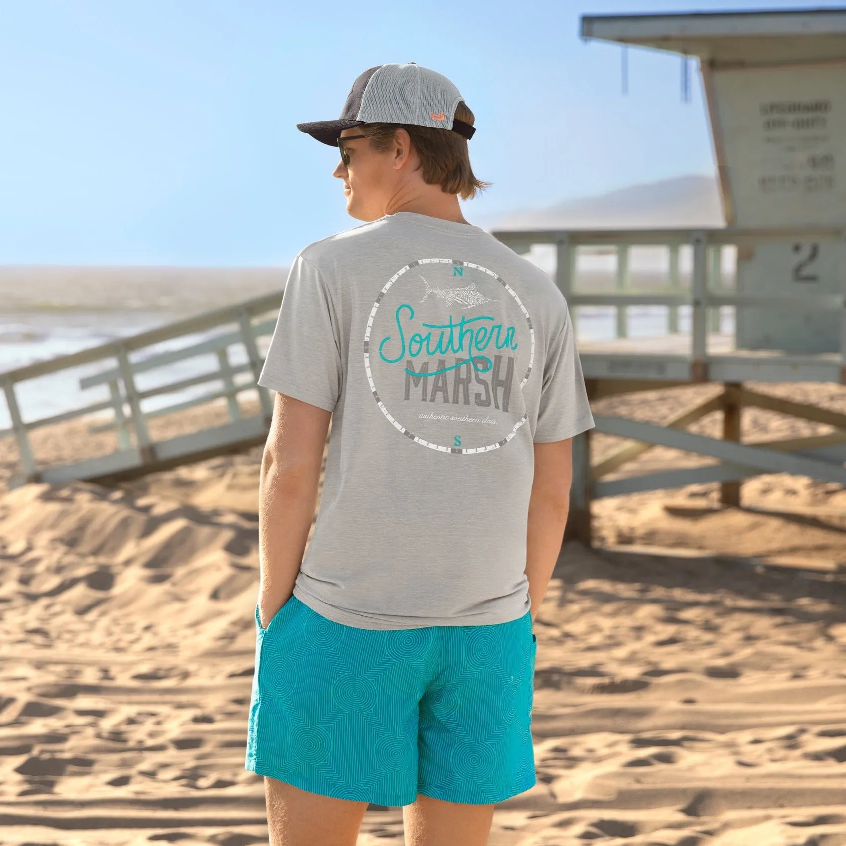 FieldTec™ Heathered Performance Tee - Marlin Time