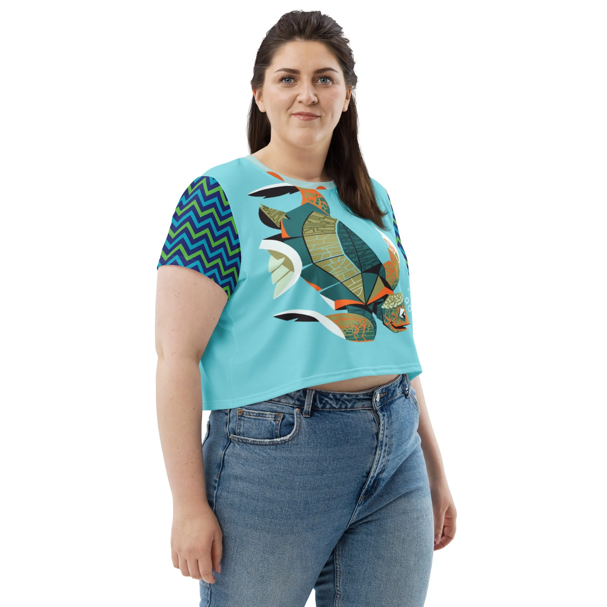 Galapagos AOP Crop Tee