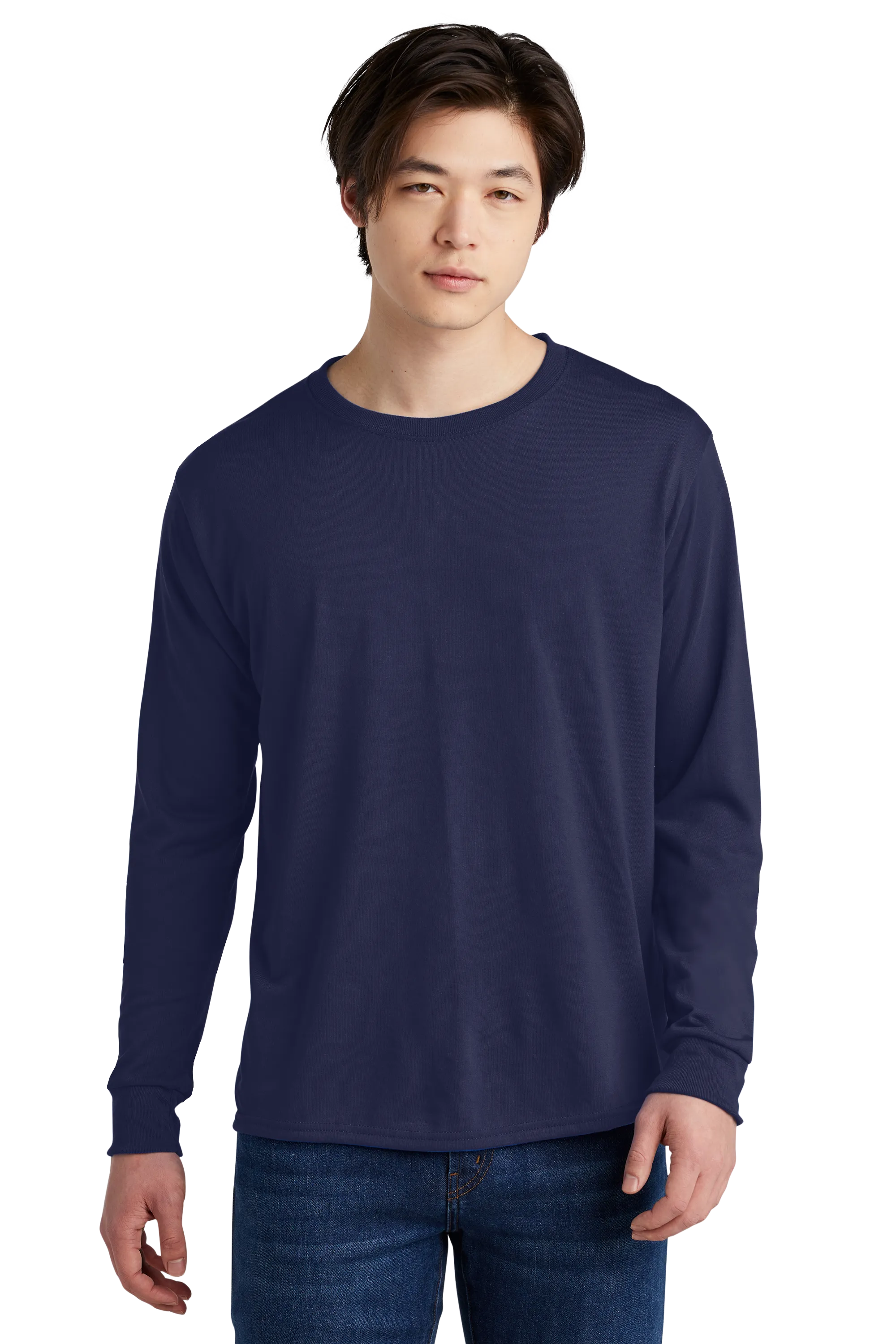 Jerzees® Dri-Power® 100% Polyester Long Sleeve T-Shirt - J. Navy