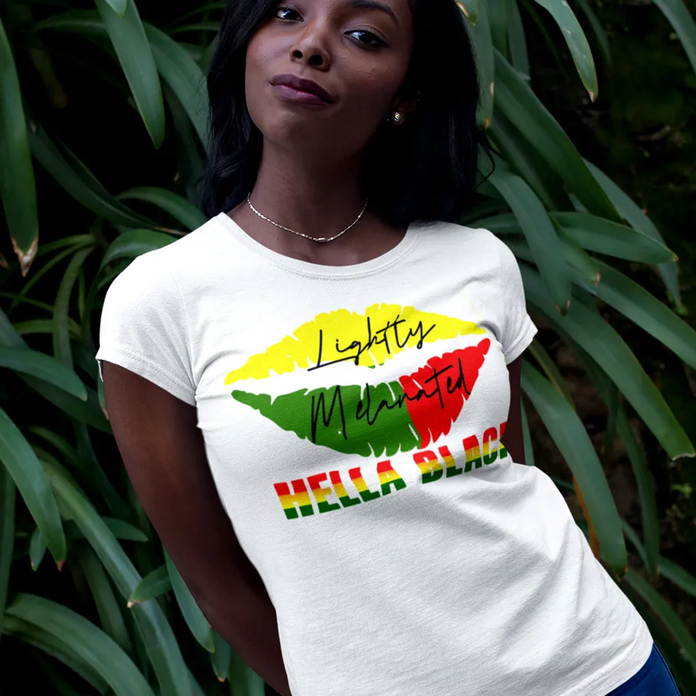 Lightly Melanated & Hella Black TShirt - white