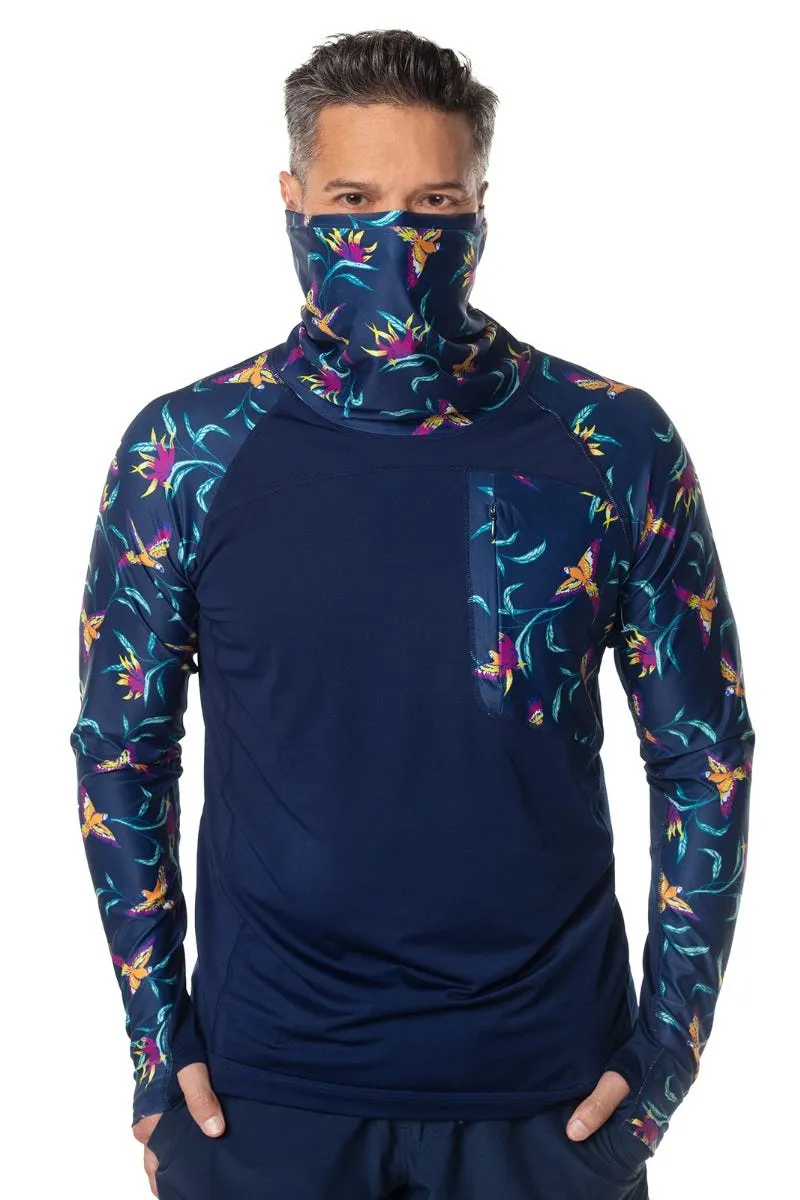 Men's Andros Fishing Tee | Navy Birds of Paradise