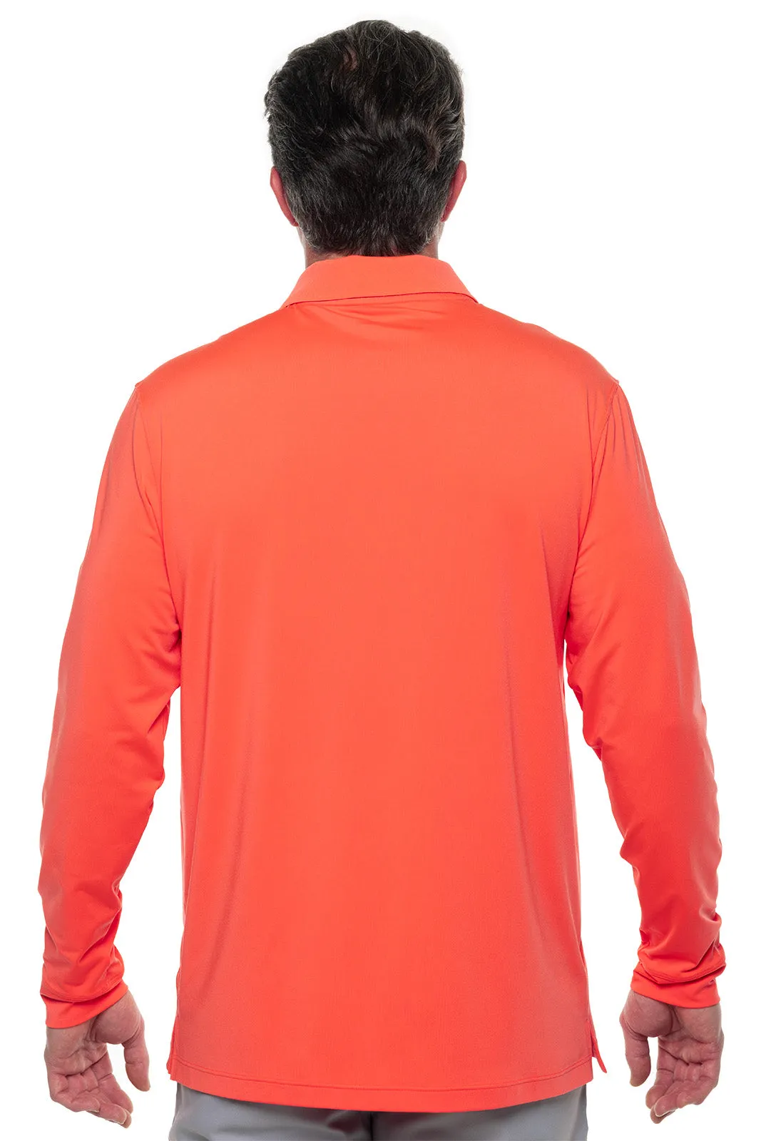 Men's Erodym Long Sleeve Golf Polo | Vivid Coral