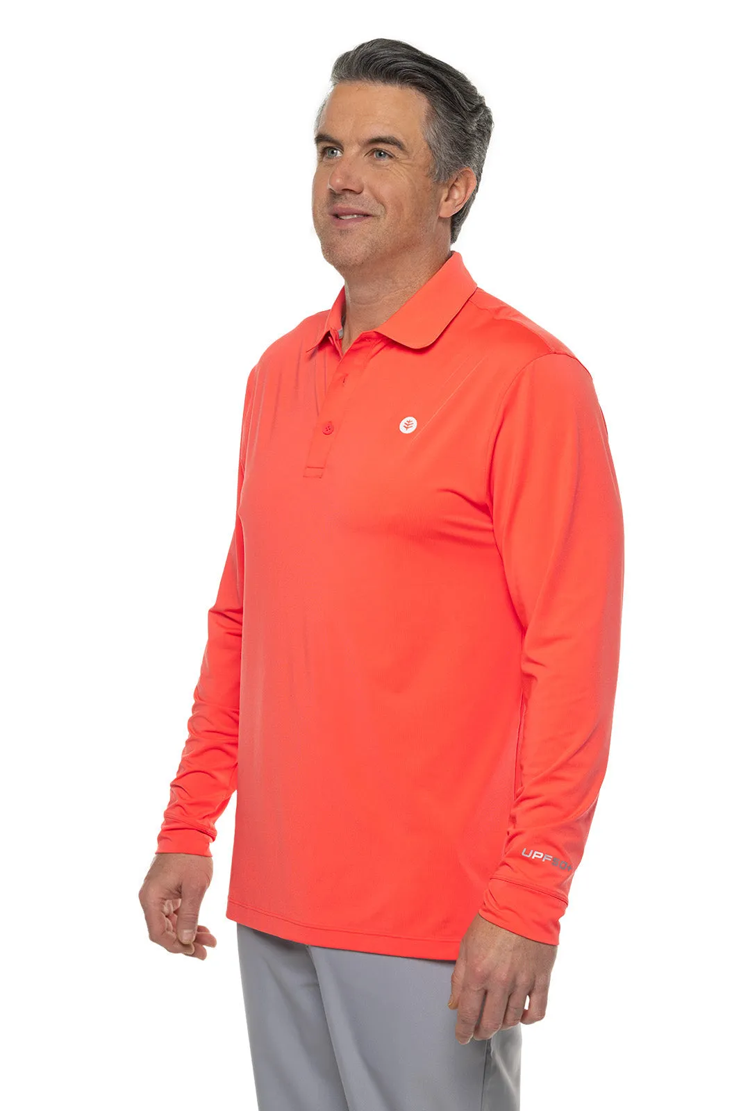 Men's Erodym Long Sleeve Golf Polo | Vivid Coral