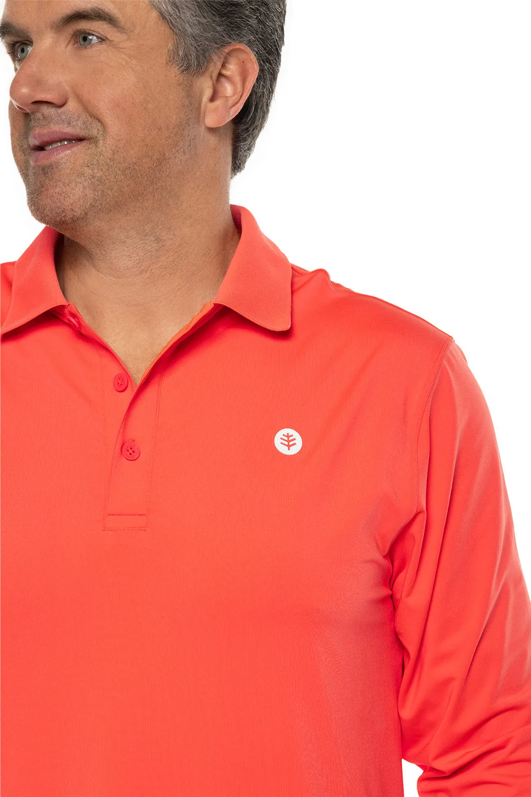 Men's Erodym Long Sleeve Golf Polo | Vivid Coral