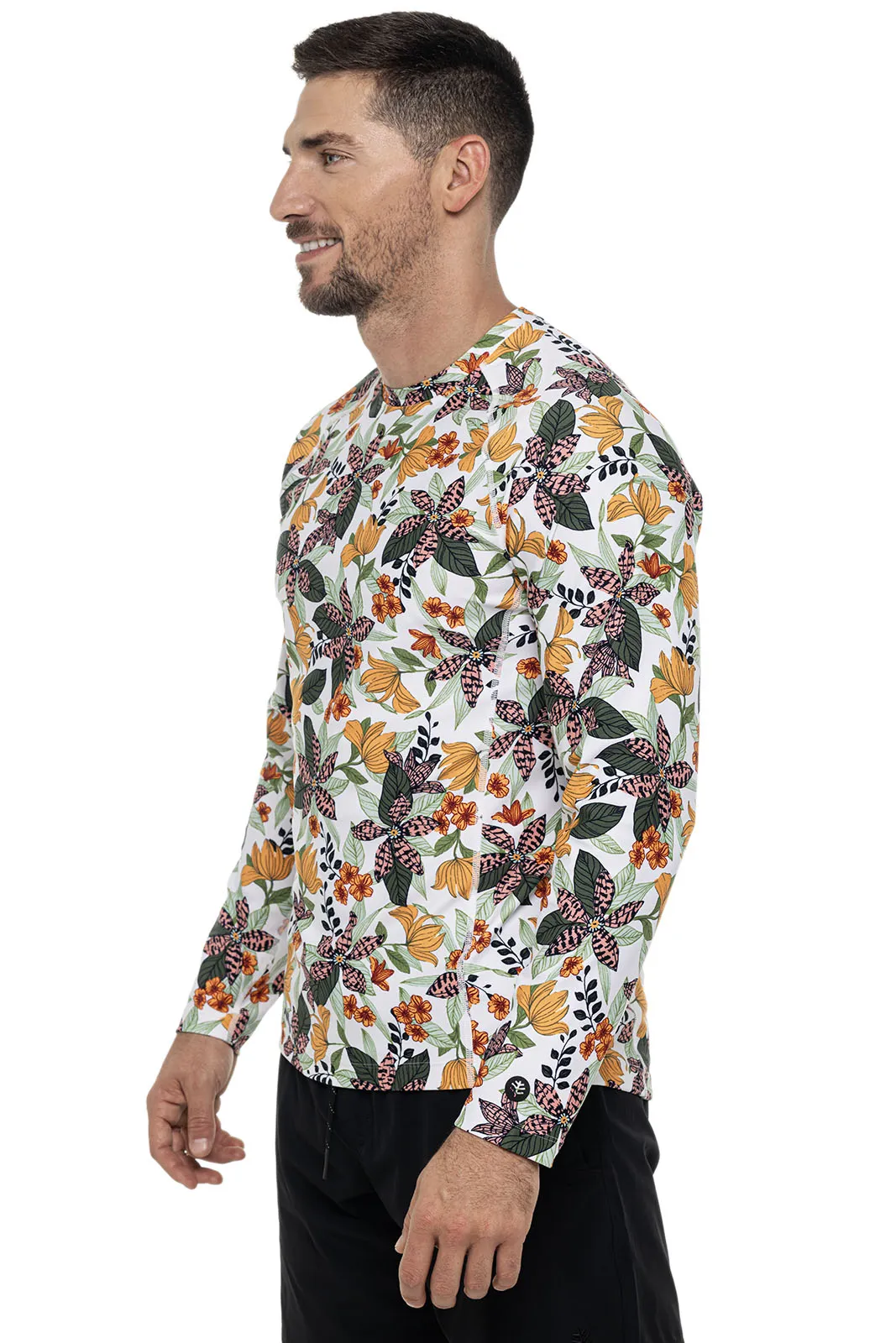 Men's Hightide Long Sleeve Swim Shirt  |  Apricot Crush Floral Paradise