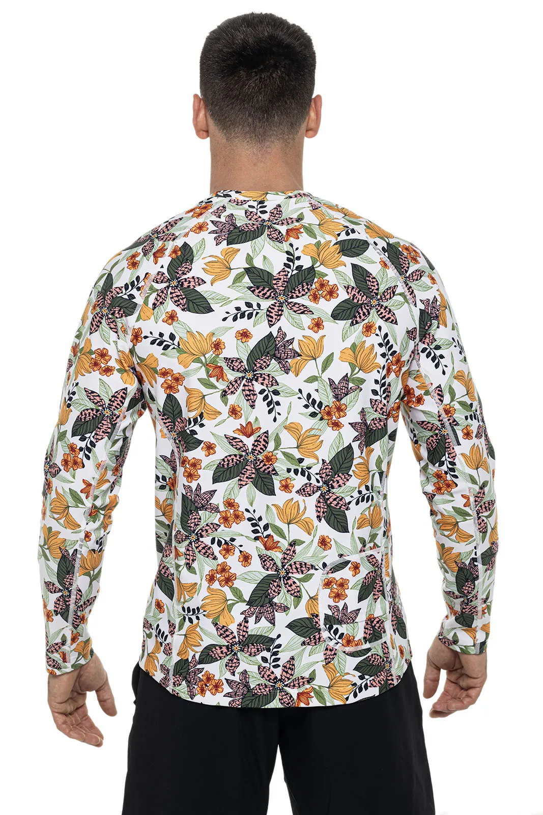 Men's Hightide Long Sleeve Swim Shirt  |  Apricot Crush Floral Paradise