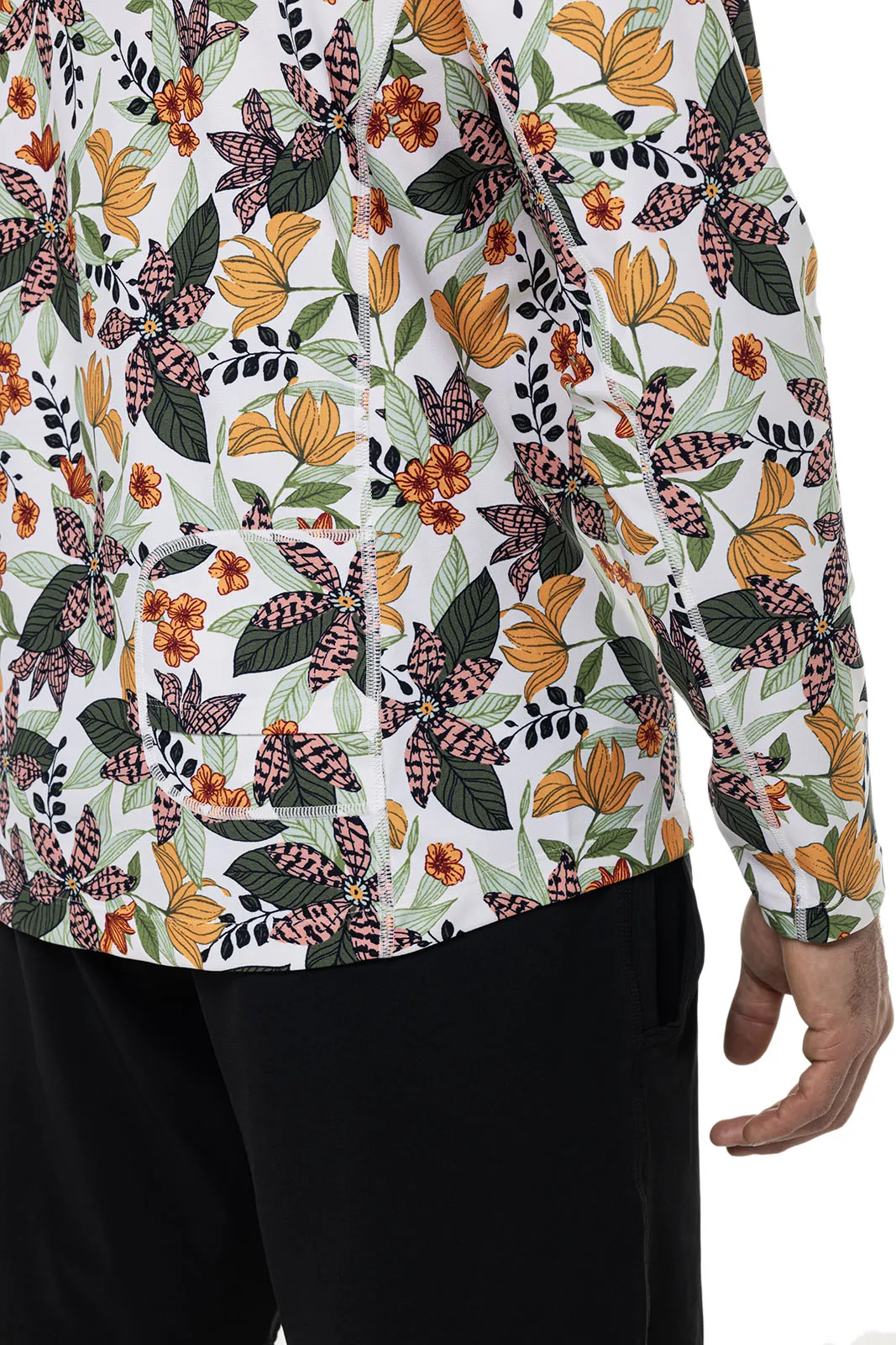 Men's Hightide Long Sleeve Swim Shirt  |  Apricot Crush Floral Paradise