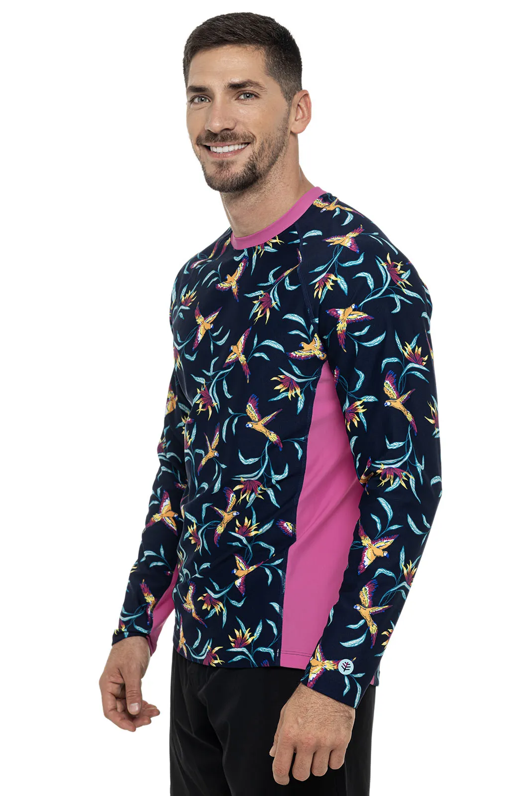 Men's Hightide Long Sleeve Swim Shirt | Navy Birds of Paradise