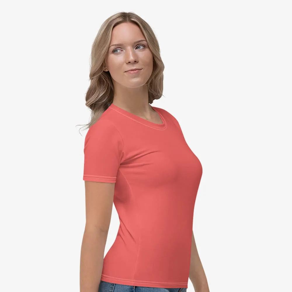 Monochrome Stretchy Tee Coral