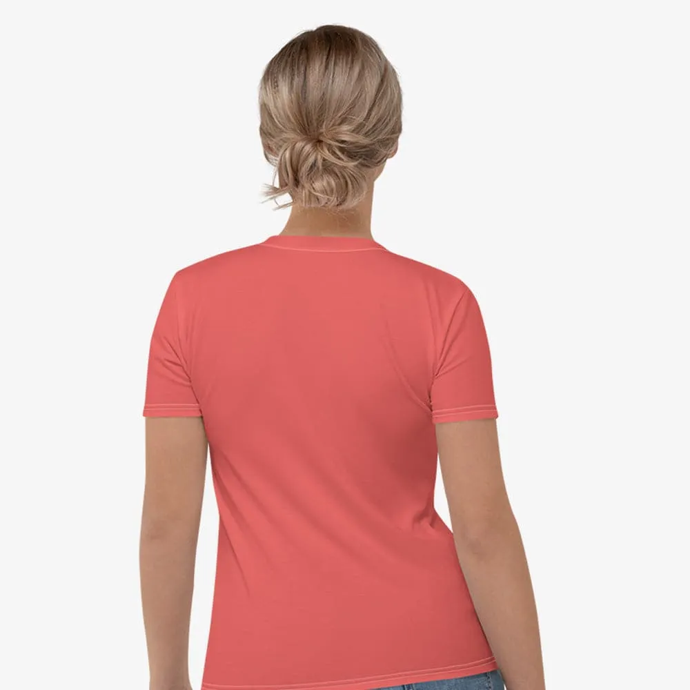 Monochrome Stretchy Tee Coral