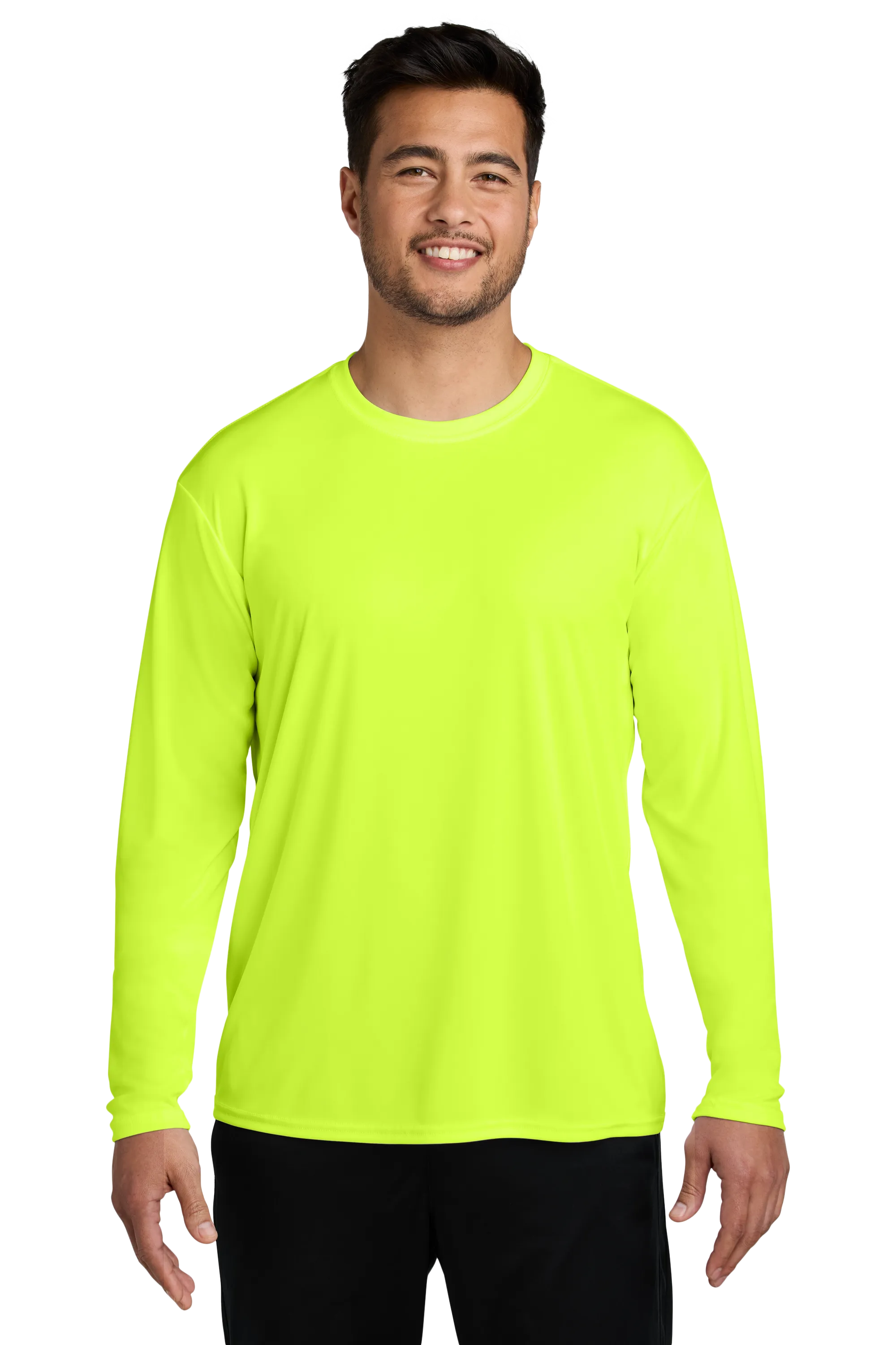 Port & Company® Long Sleeve Performance Tee - Neon Yellow