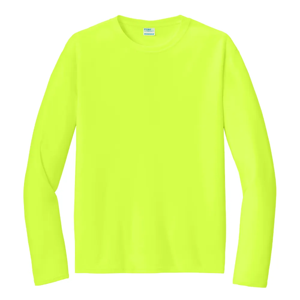 Port & Company® Long Sleeve Performance Tee - Neon Yellow