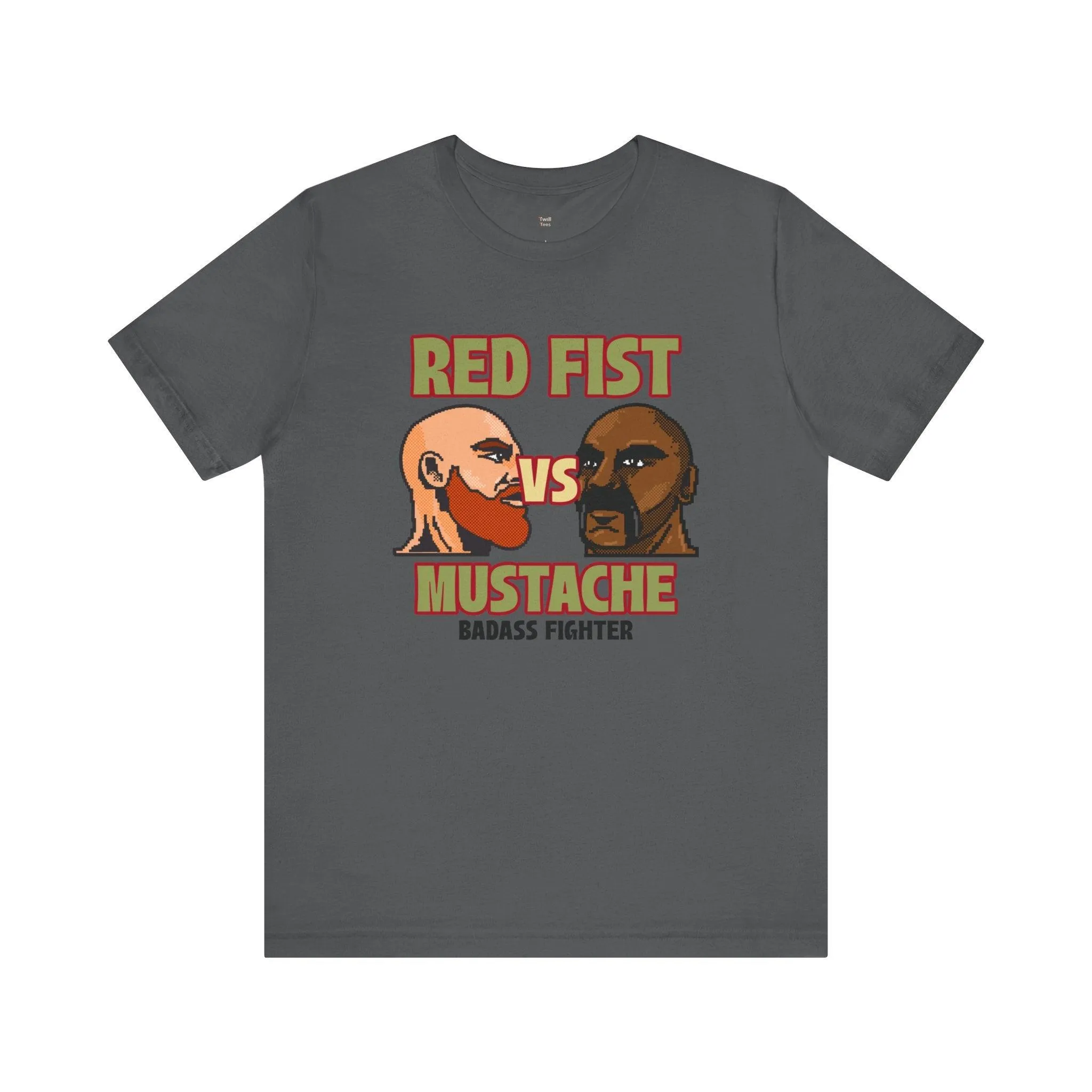 Retro Gaming Red Fist vs Mustache T Shirt