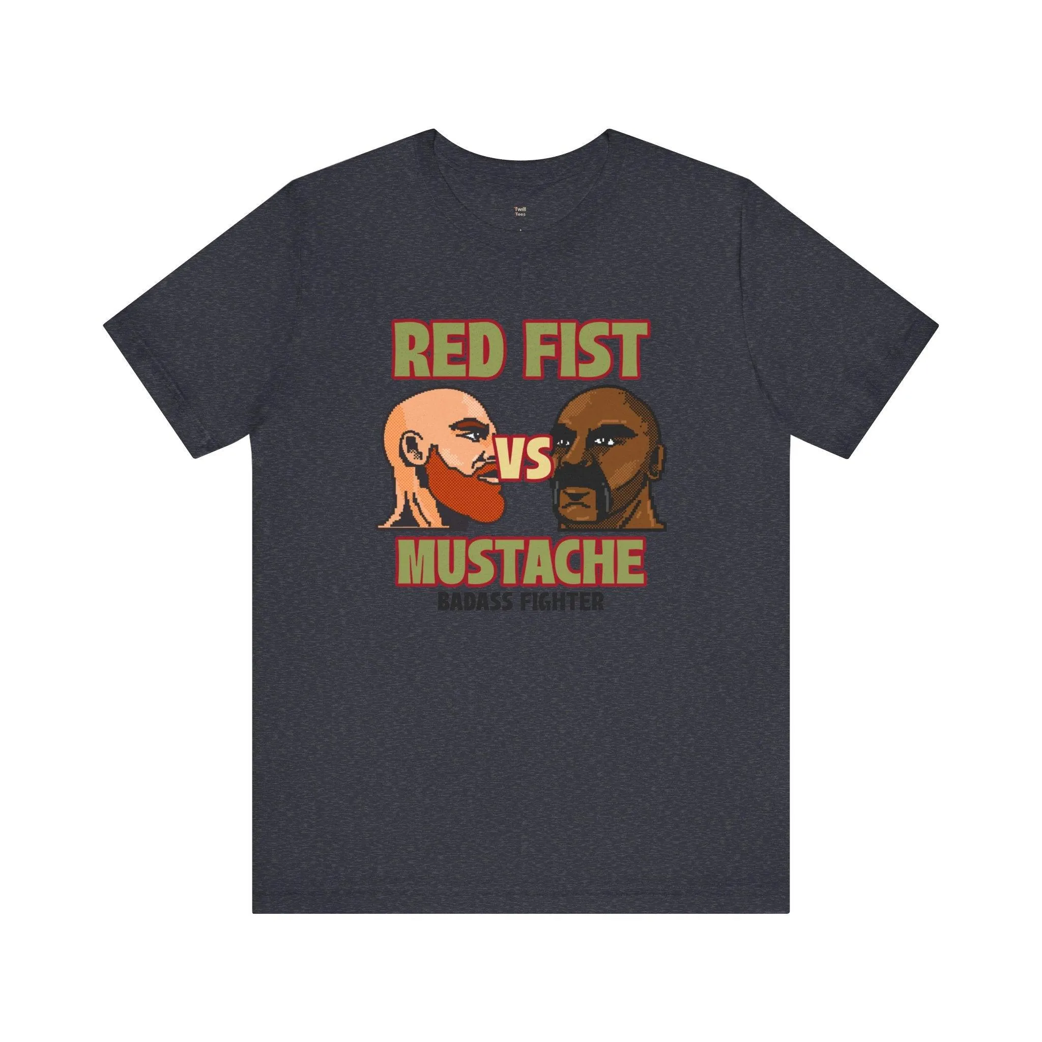 Retro Gaming Red Fist vs Mustache T Shirt