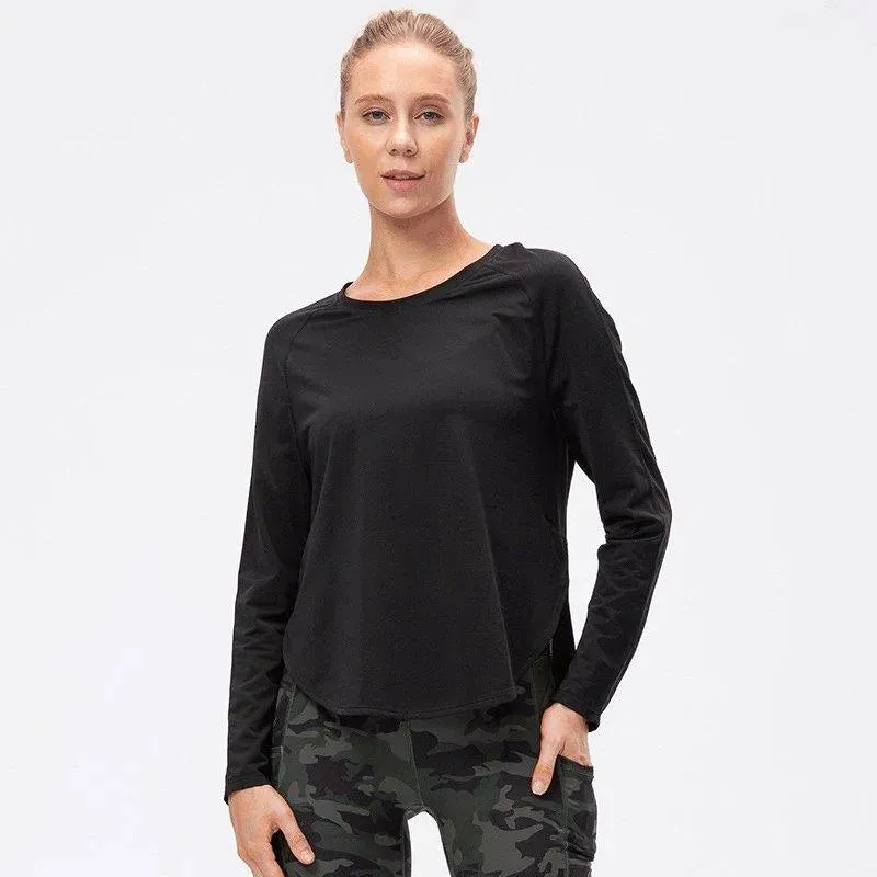 Round Neck Long Sleeve Active Top