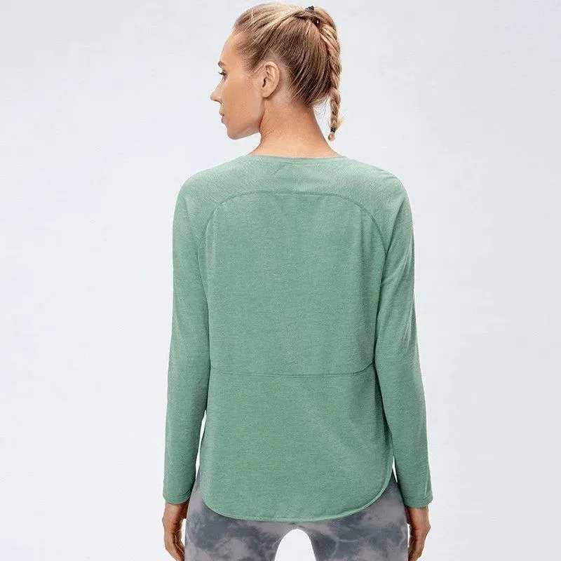 Round Neck Long Sleeve Active Top