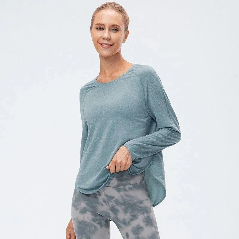 Round Neck Long Sleeve Active Top