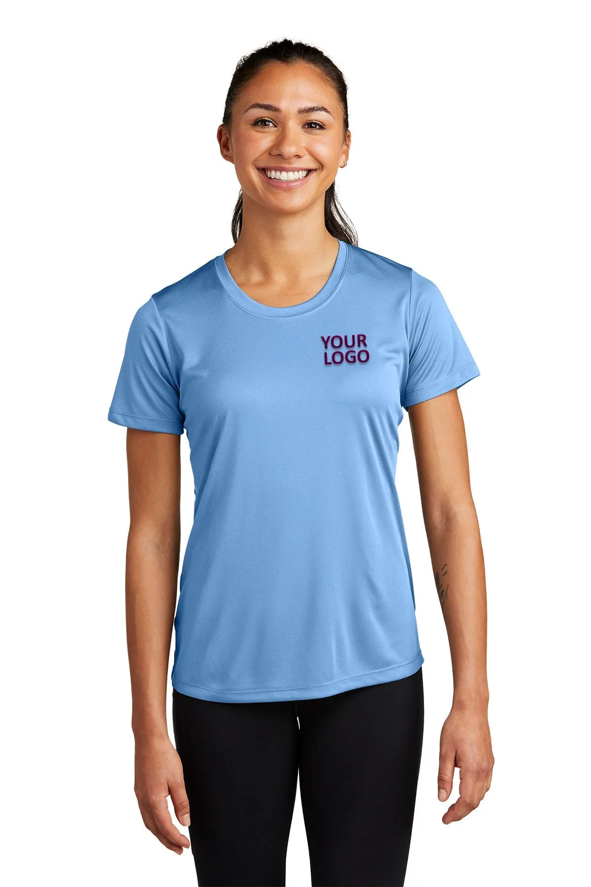 Sport-Tek Ladies PosiCharge Custom Competitor Tee's, Carolina Blue