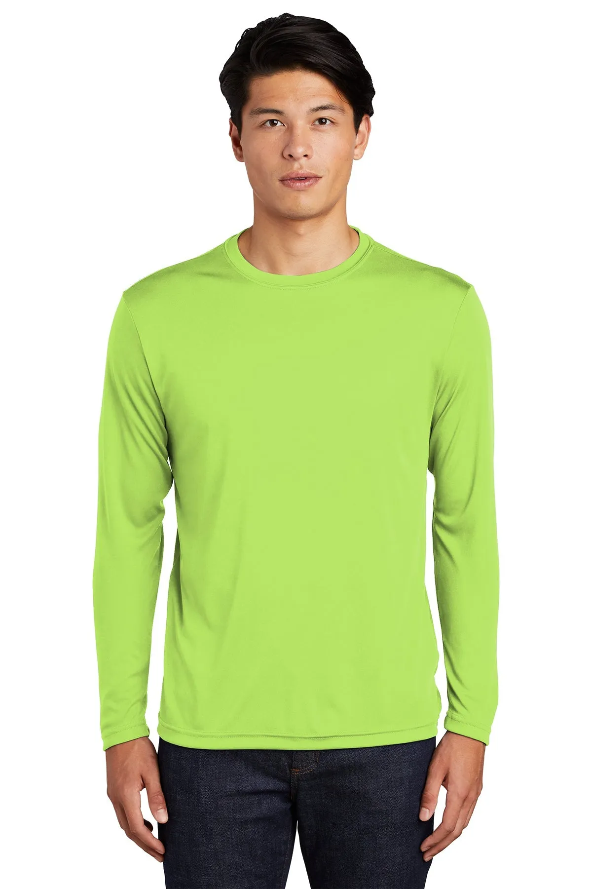 Sport-Tek Long Sleeve PosiCharge Custom Competitor Tee's, Lime Shock