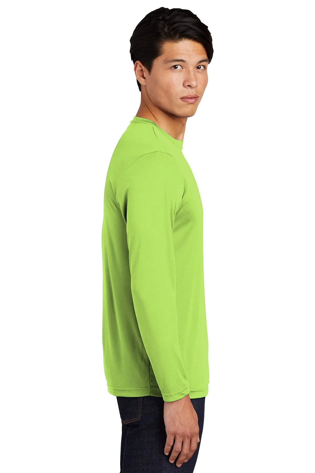 Sport-Tek Long Sleeve PosiCharge Custom Competitor Tee's, Lime Shock