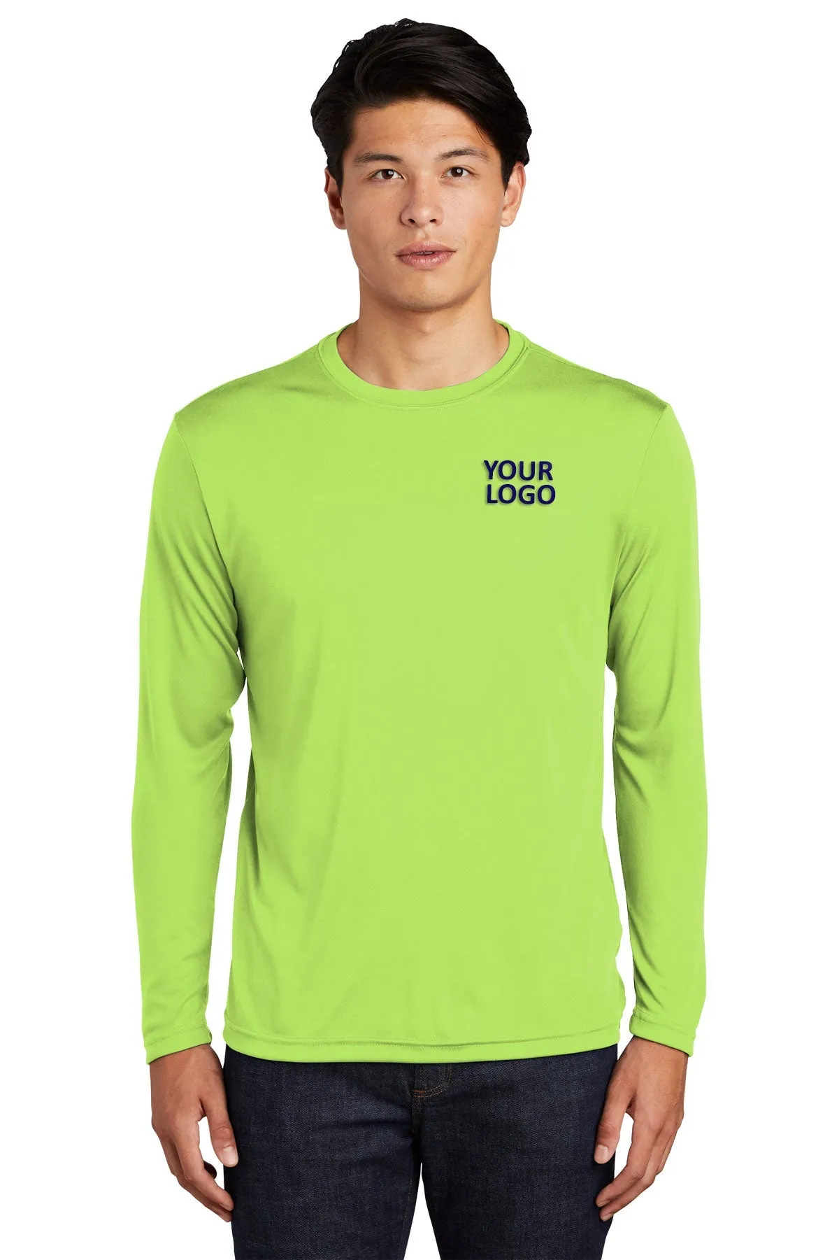 Sport-Tek Tall Long Sleeve PosiCharge Custom Competitor Tee's, Lime Shock