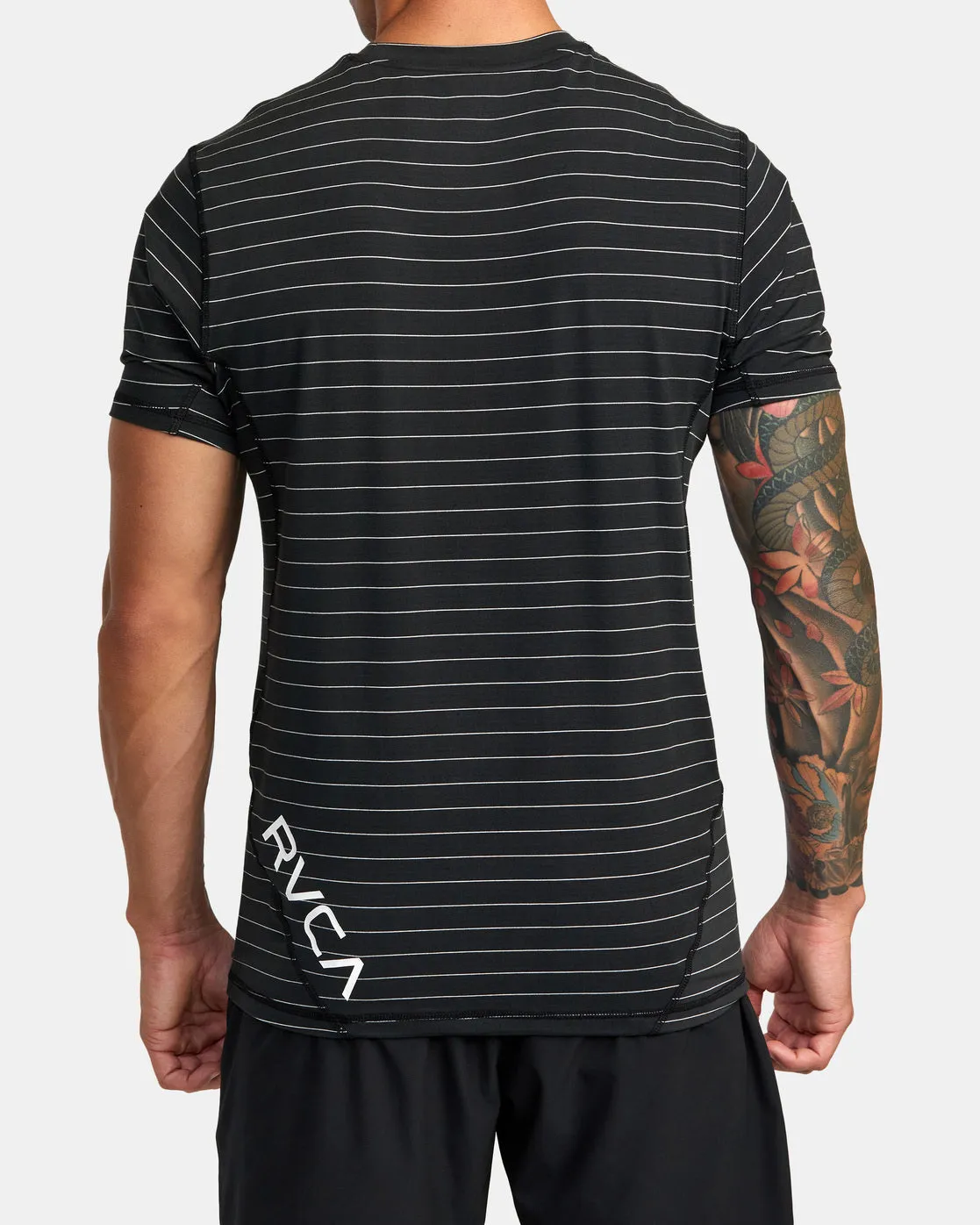 Sport Vent Stripe Technical Short Sleeve Top - Black