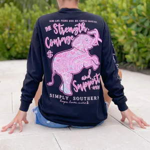 'Strength, Courage, and Support' Breast Cancer Long Sleeve Tee by Simply Southern