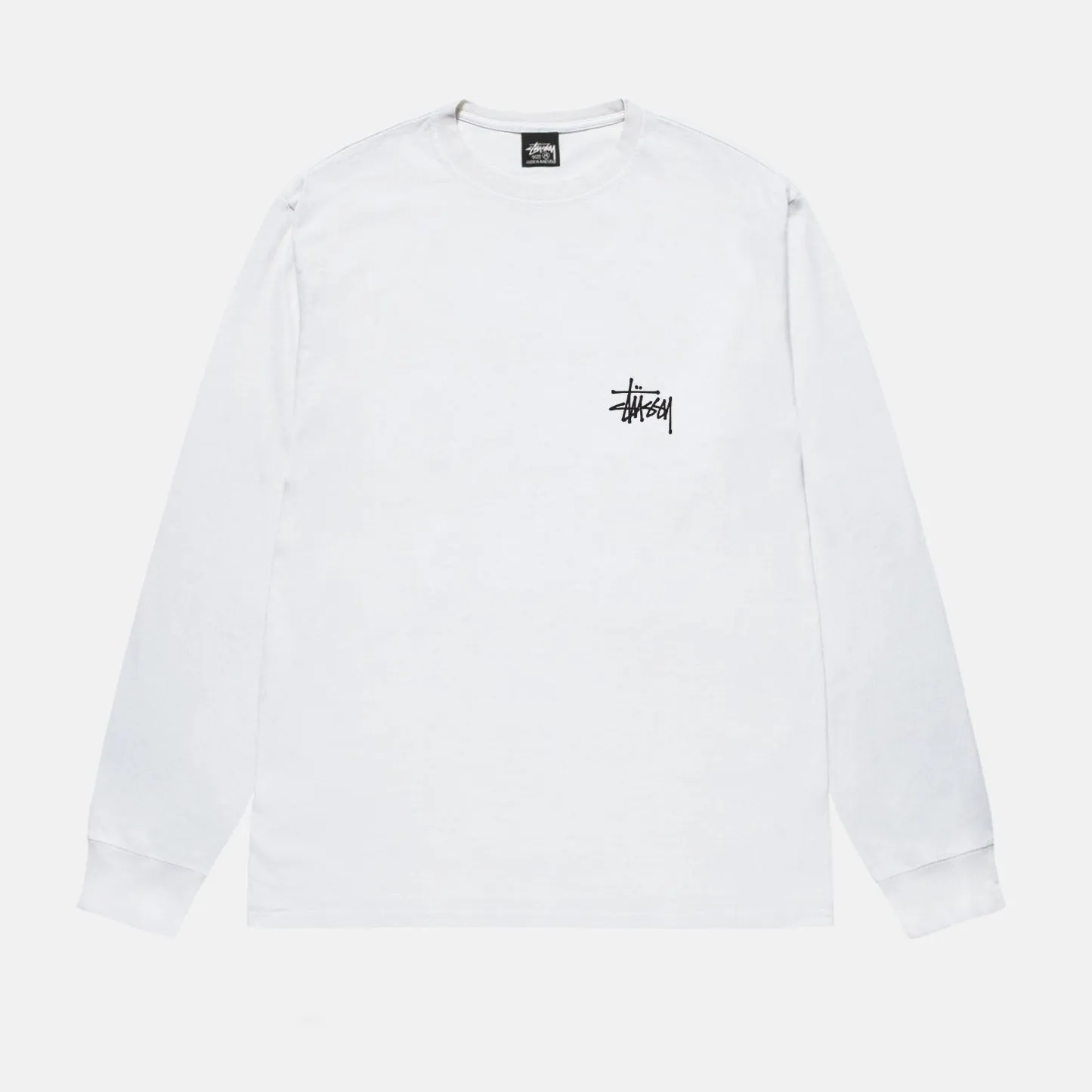 Stussy Basic Logo Long Sleeve Tee White