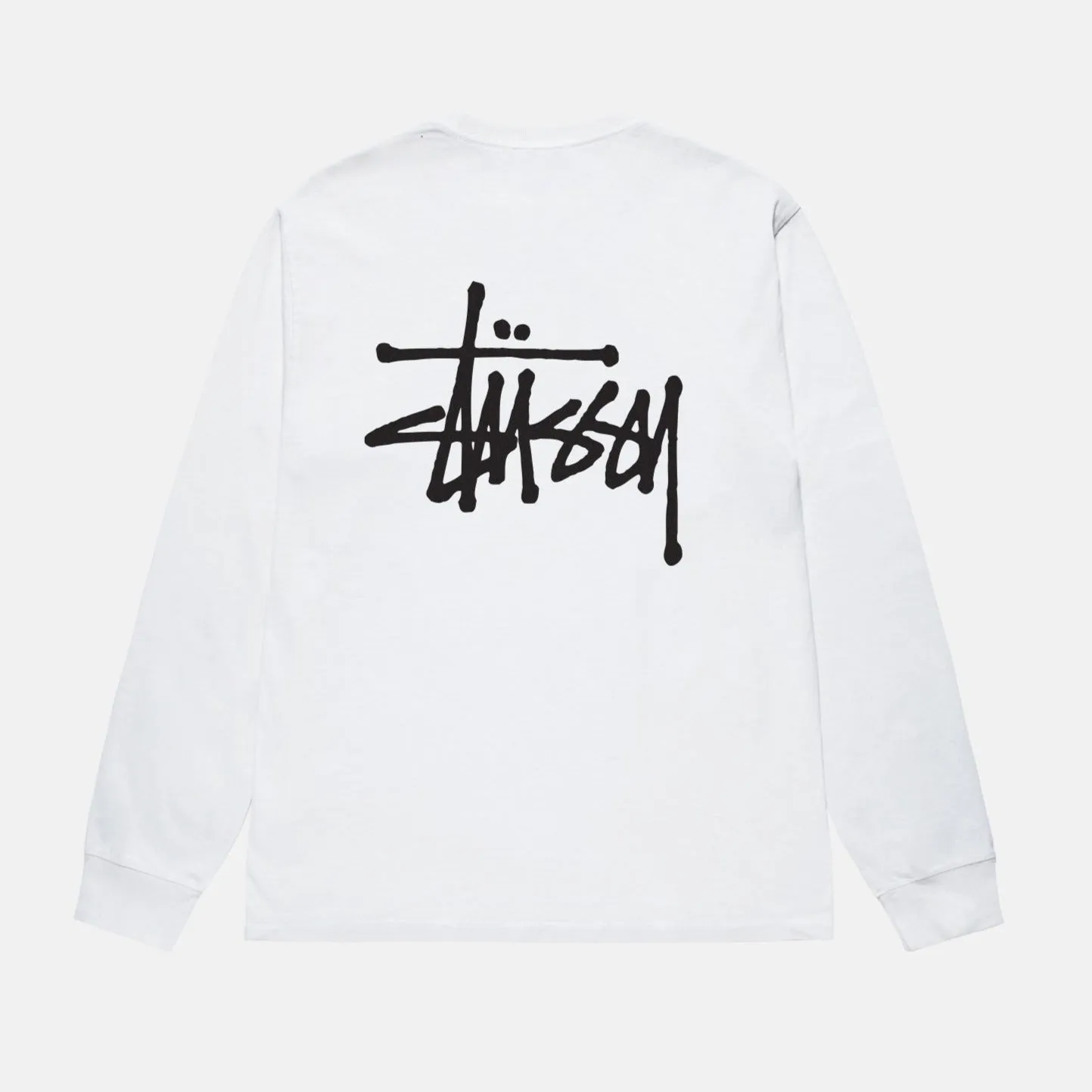 Stussy Basic Logo Long Sleeve Tee White