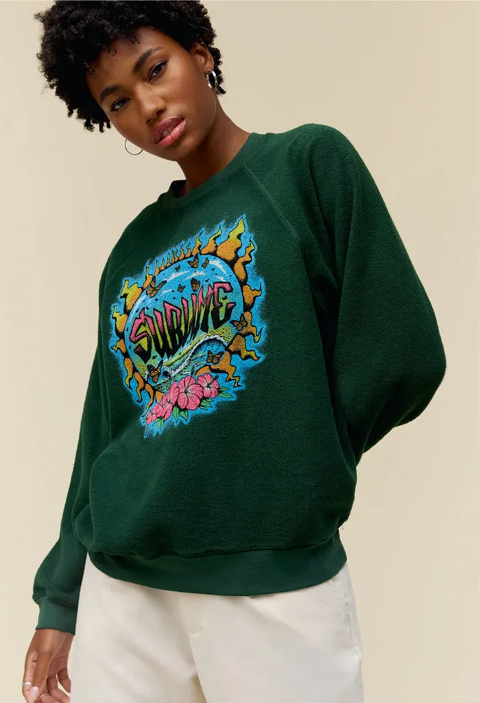 Sublime Graffiti Sun Reverse Raglan Crew