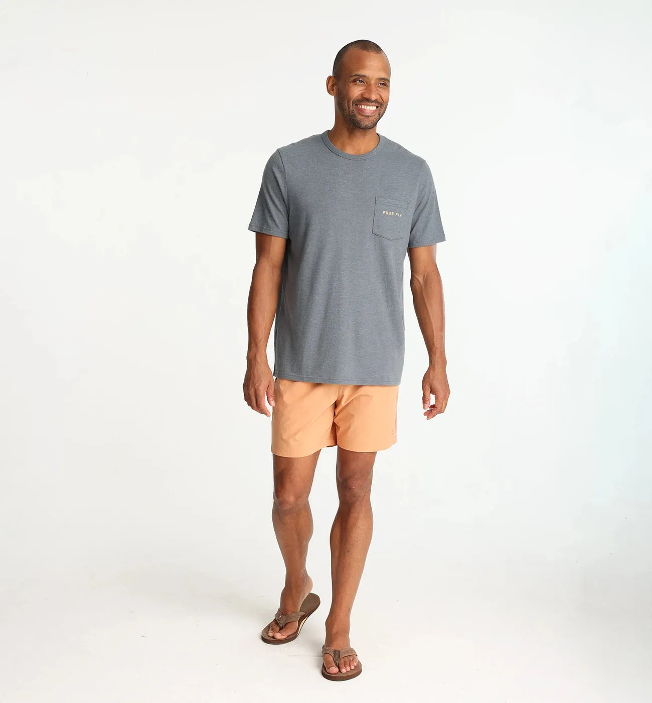 Sun & Surf Pocket Tee - Heather Storm Cloud