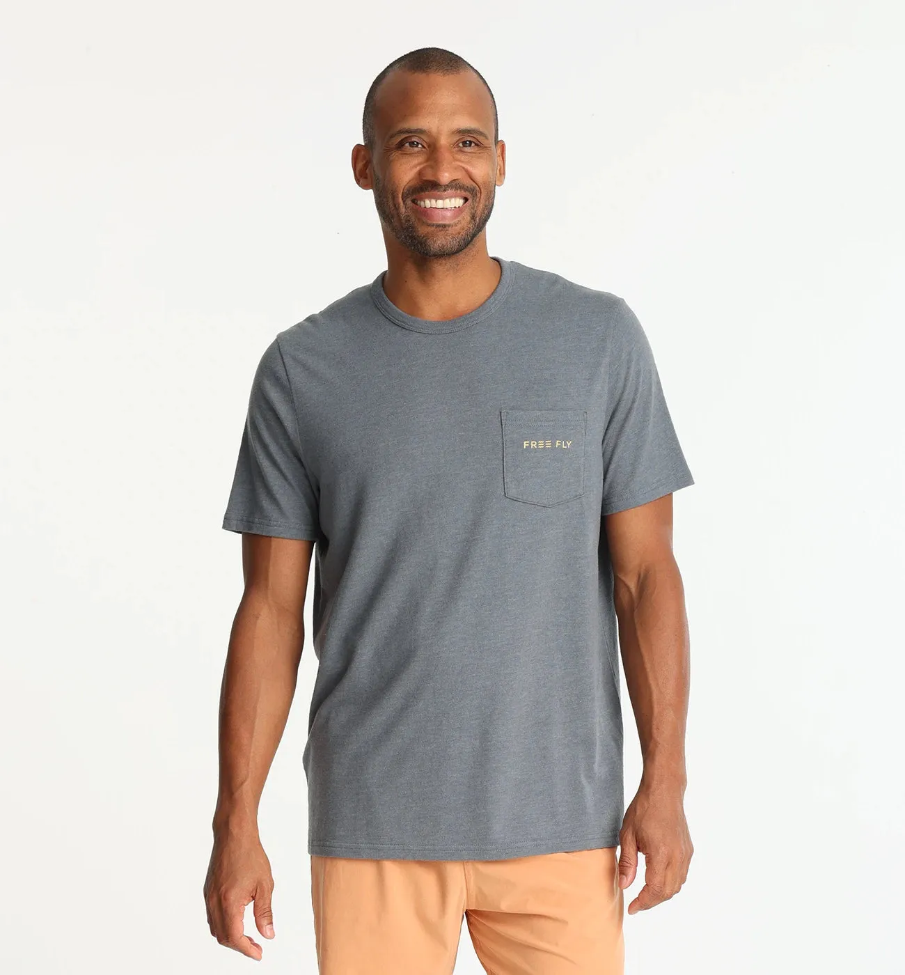 Sun & Surf Pocket Tee - Heather Storm Cloud