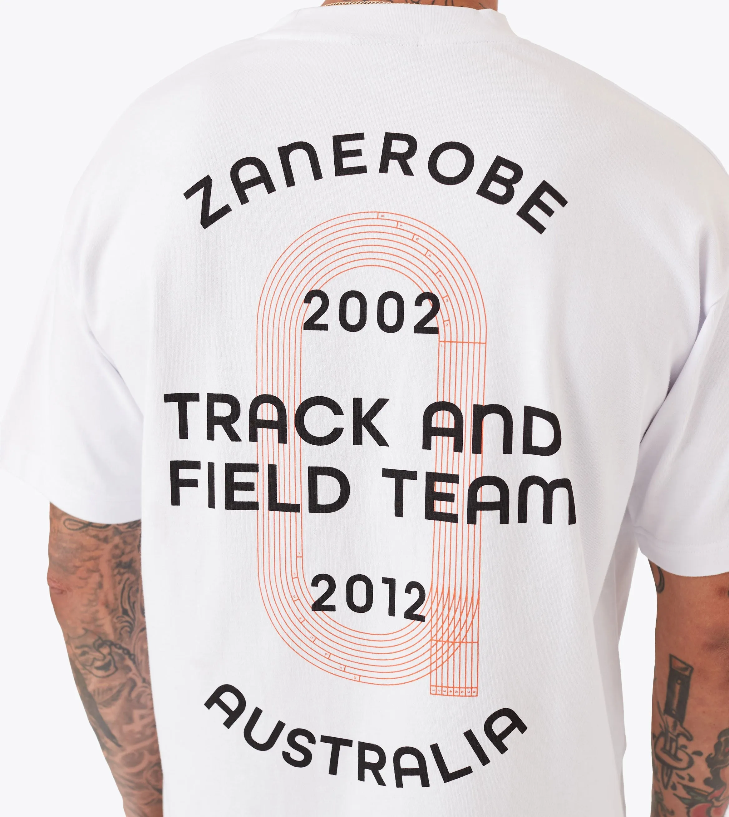 Track Team Box Crop Tee White