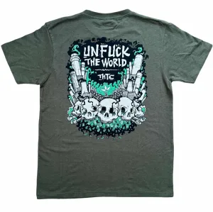 Tribes Unfuck The World Hemp T-Shirt Army Green (Premium Weight)